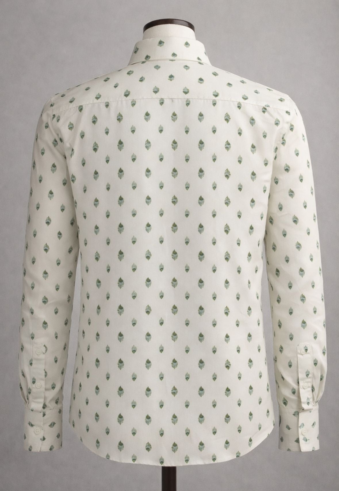Amiri Peacock Long Sleeve Shirt- Ivory / Green