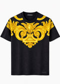 Versace Medusa Print Cotton T-Shirt - Black/Gold