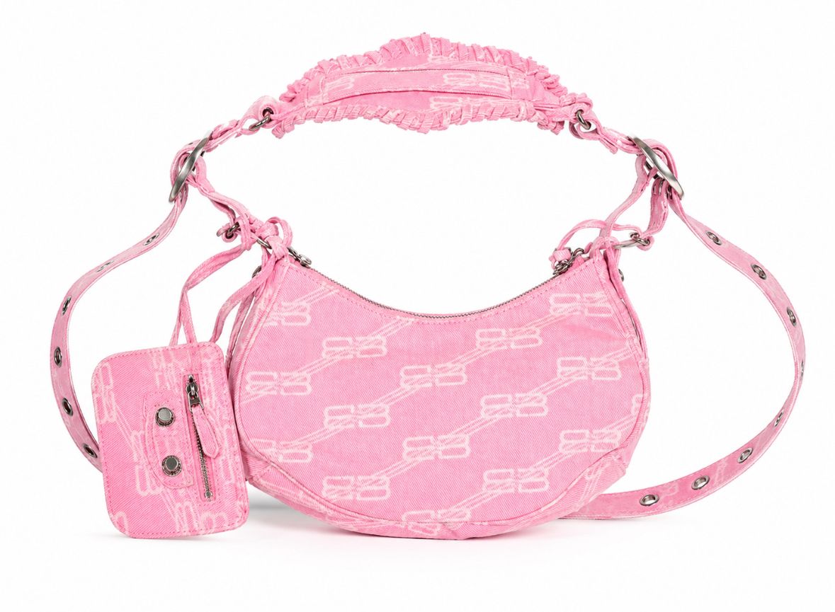 Balenciaga Print XS Le Cagole Denim Bag