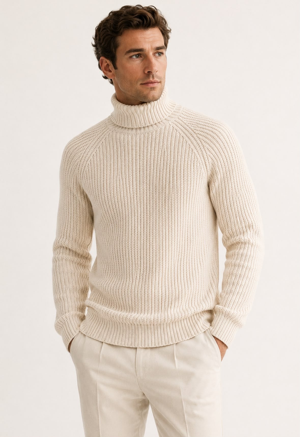 BOSS Men's Signature Knit Sweater in Beige – Size XL