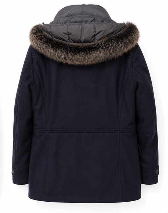 MooRER Rosi Navy Blue Wool Down Filled Coat Size 48/38
