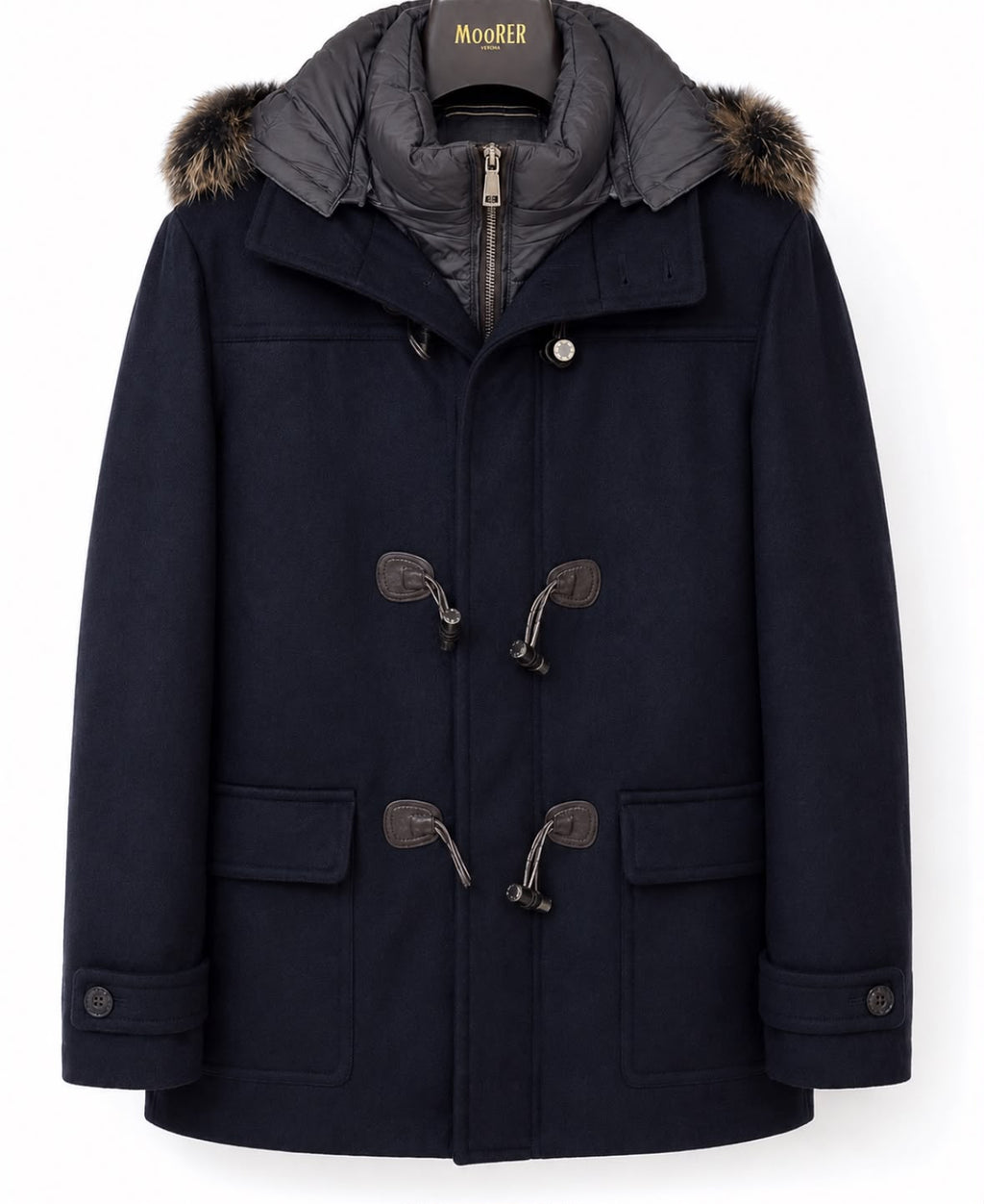 MooRER Rosi Navy Blue Wool Down Filled Coat Size 48/38