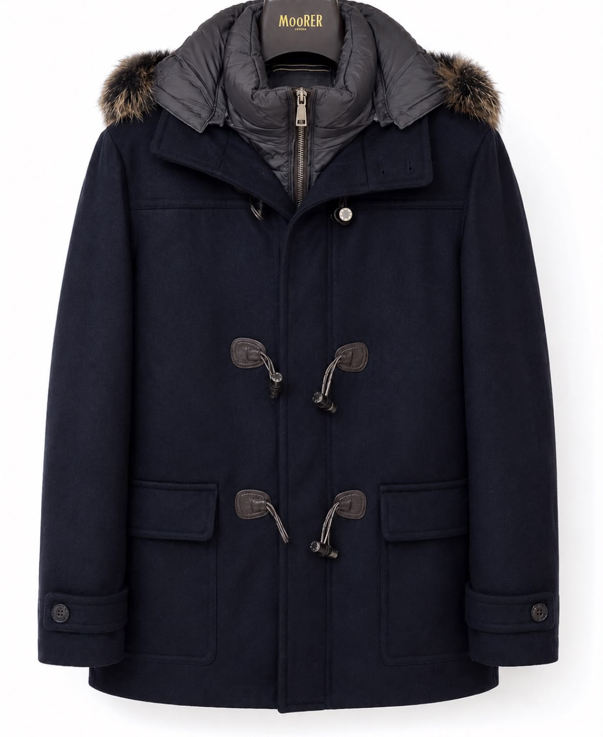 MooRER Rosi Navy Blue Wool Down Filled Coat Size 48/38