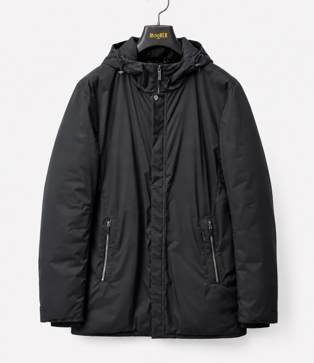 MooRER Acqua Flaviano Navy Down Filled Trenchcoat Size 48/38