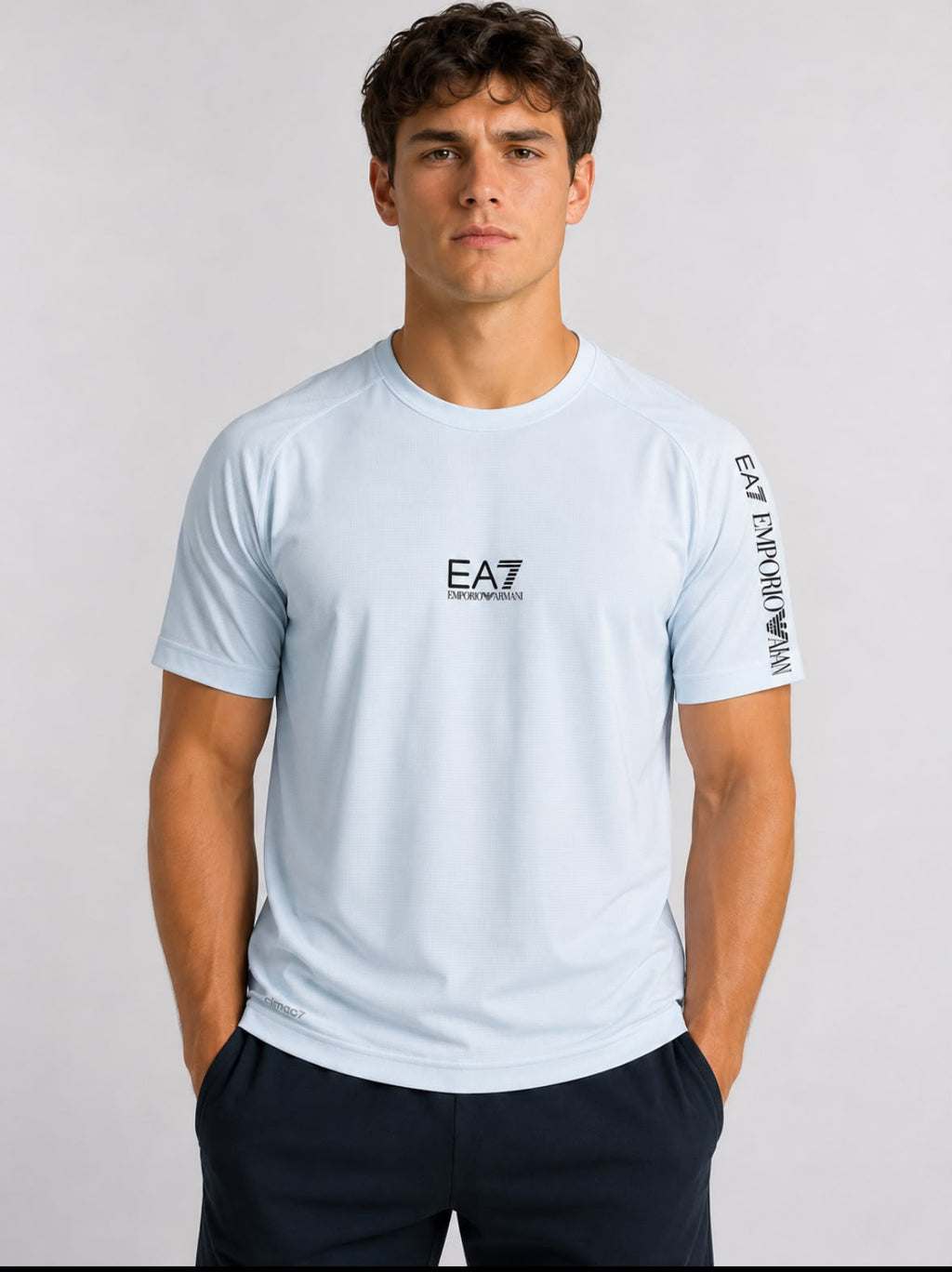 Emporio Armani EA7 Short Sleeve Blue T Shirt