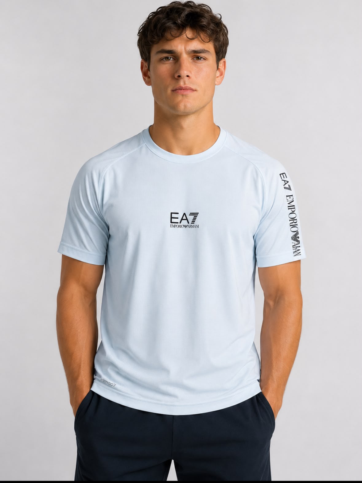 Emporio Armani EA7 Short Sleeve Blue T Shirt