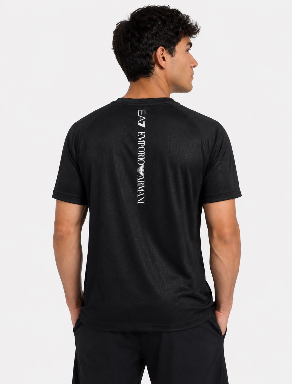 Emporio Armani EA7 Black Waffle T Shirt