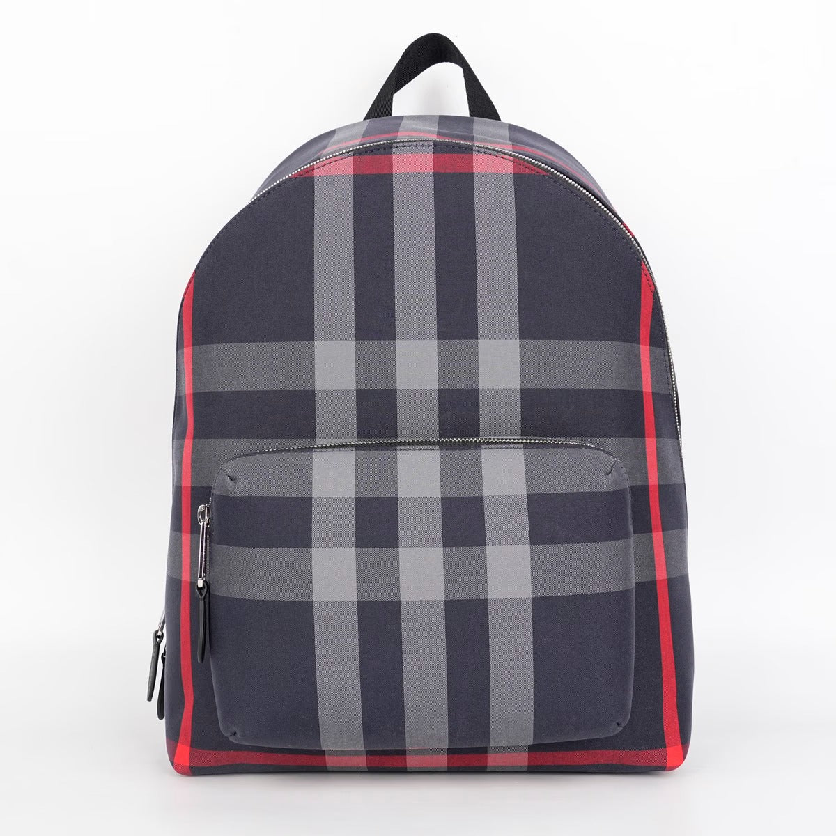 Burberry Jeff Navy/Grey Check Canvas Backpack