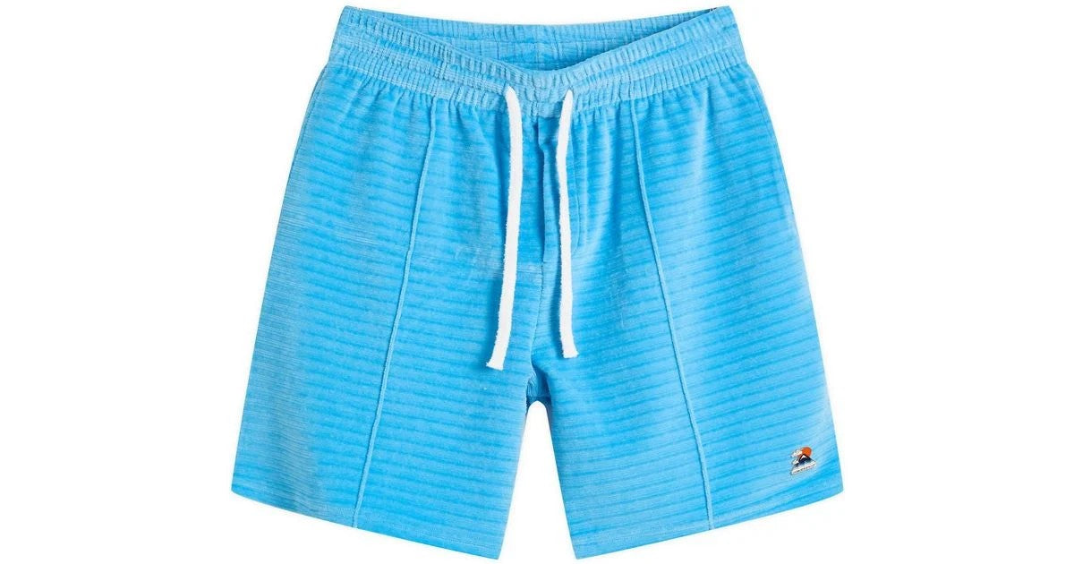 CasaBlanca Men's Velour Pintuck-Pleated Drawstring Shorts