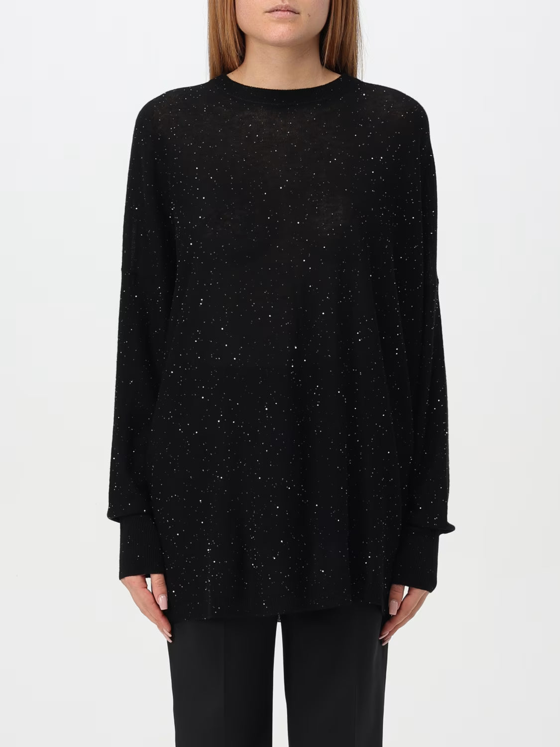 Fabiana Filippi Oversized Crew Neck Sweater - Black