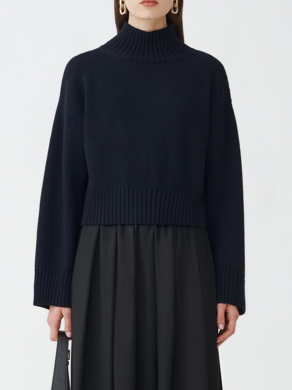 Fabiana Filippi Merino Wool Cropped Turtle Neck Sweater - Blue