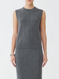Fabiana Filippi Bubble Stitch Crew Neck Vest - Grey