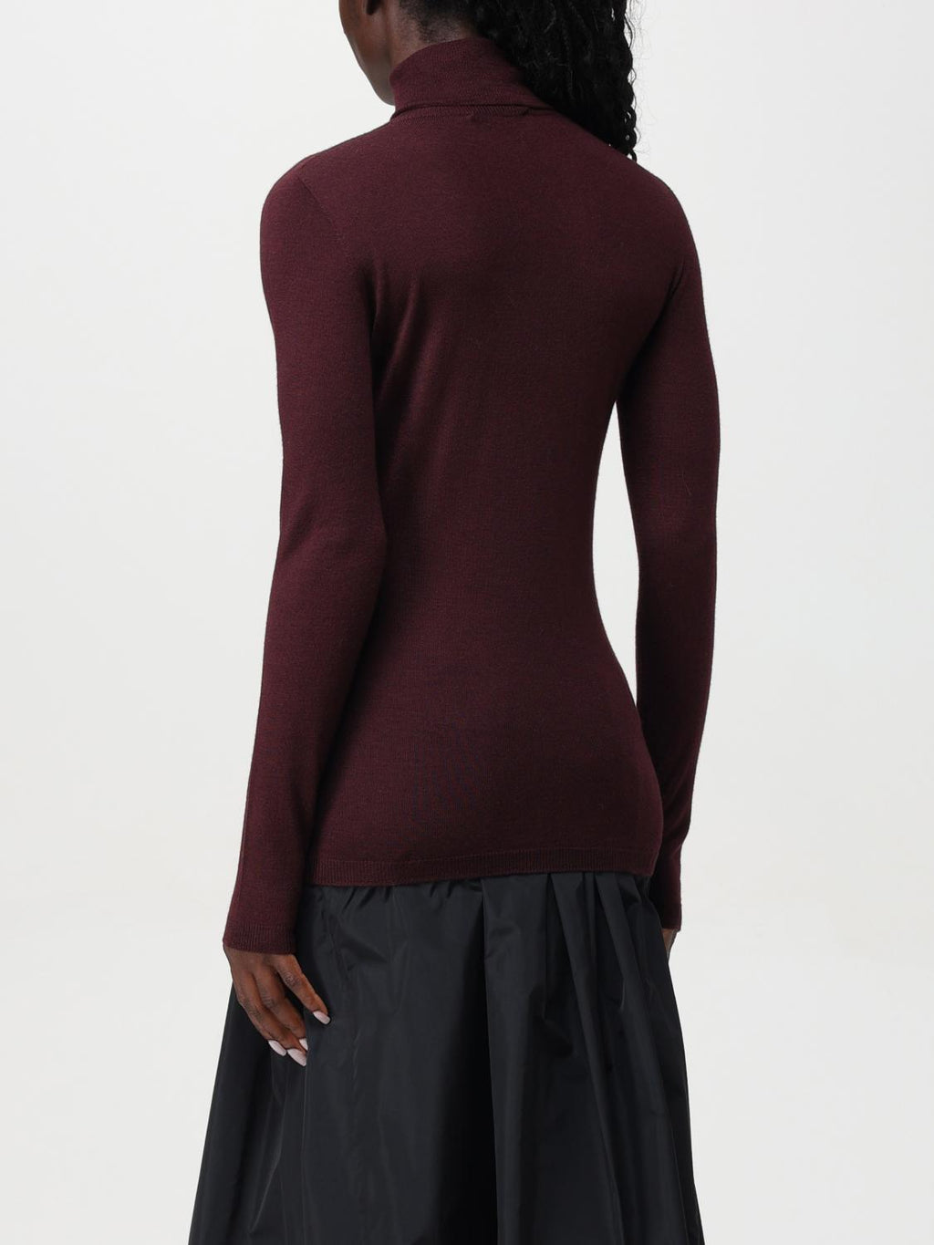 Fabiana Filippi Cashmere-Silk Turtleneck Sweater - Burgundy