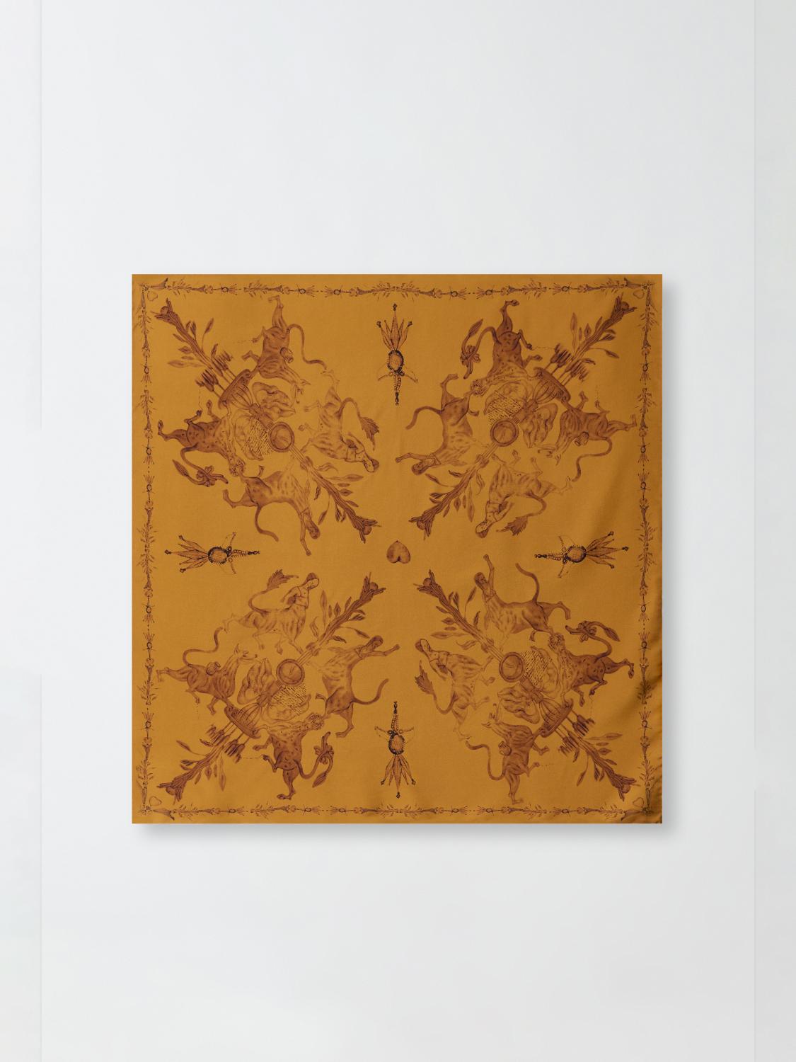 Fabiana Filippi Printed Silk Twill Square Foulard - Tan- Size U