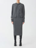 Fabiana Filippi Bubble Stitch Slim Fit Cardigan - Grey