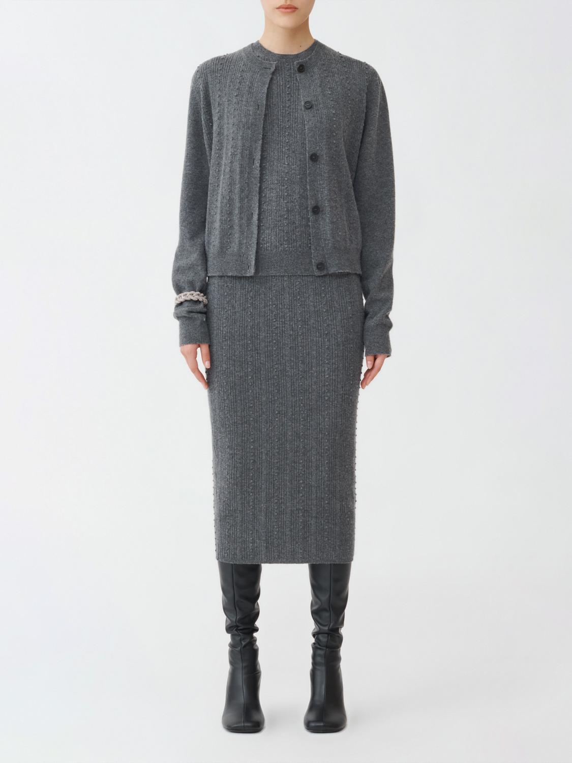 Fabiana Filippi Bubble Stitch Slim Fit Cardigan - Grey