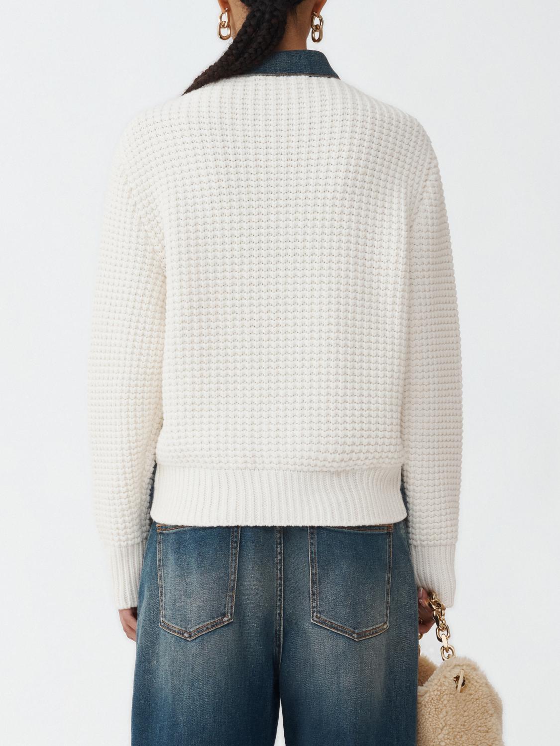 Fabiana Filippi Oversize Indigo Denim Jacket with Knit Detail - Indigo