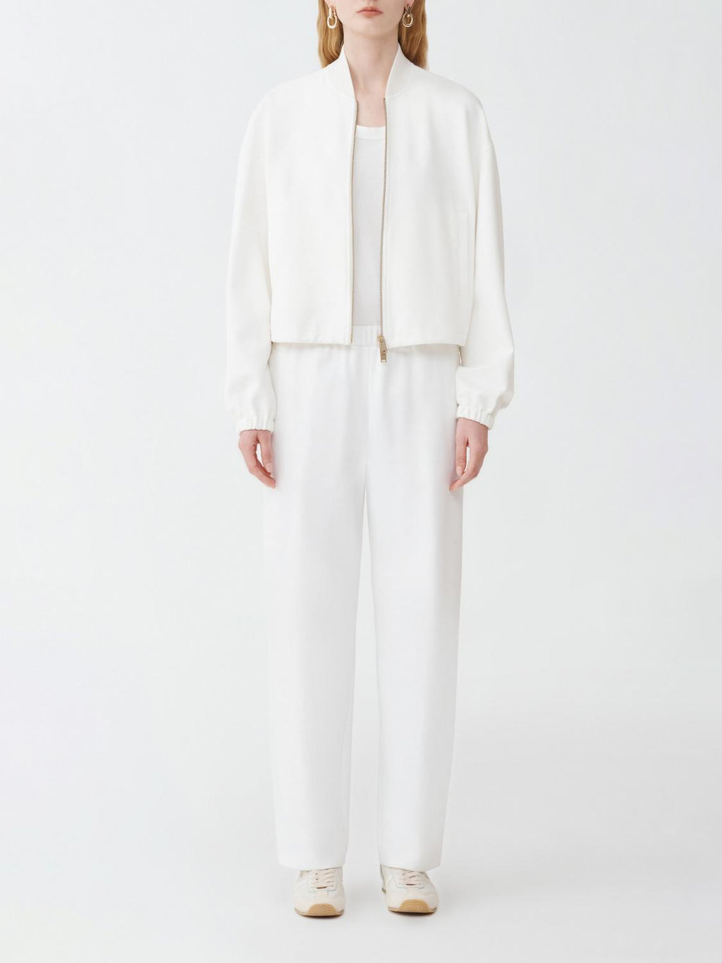 Fabiana Filippi Milano Stitch Jersey Jogging Fit Trousers with Filo Diamante - White