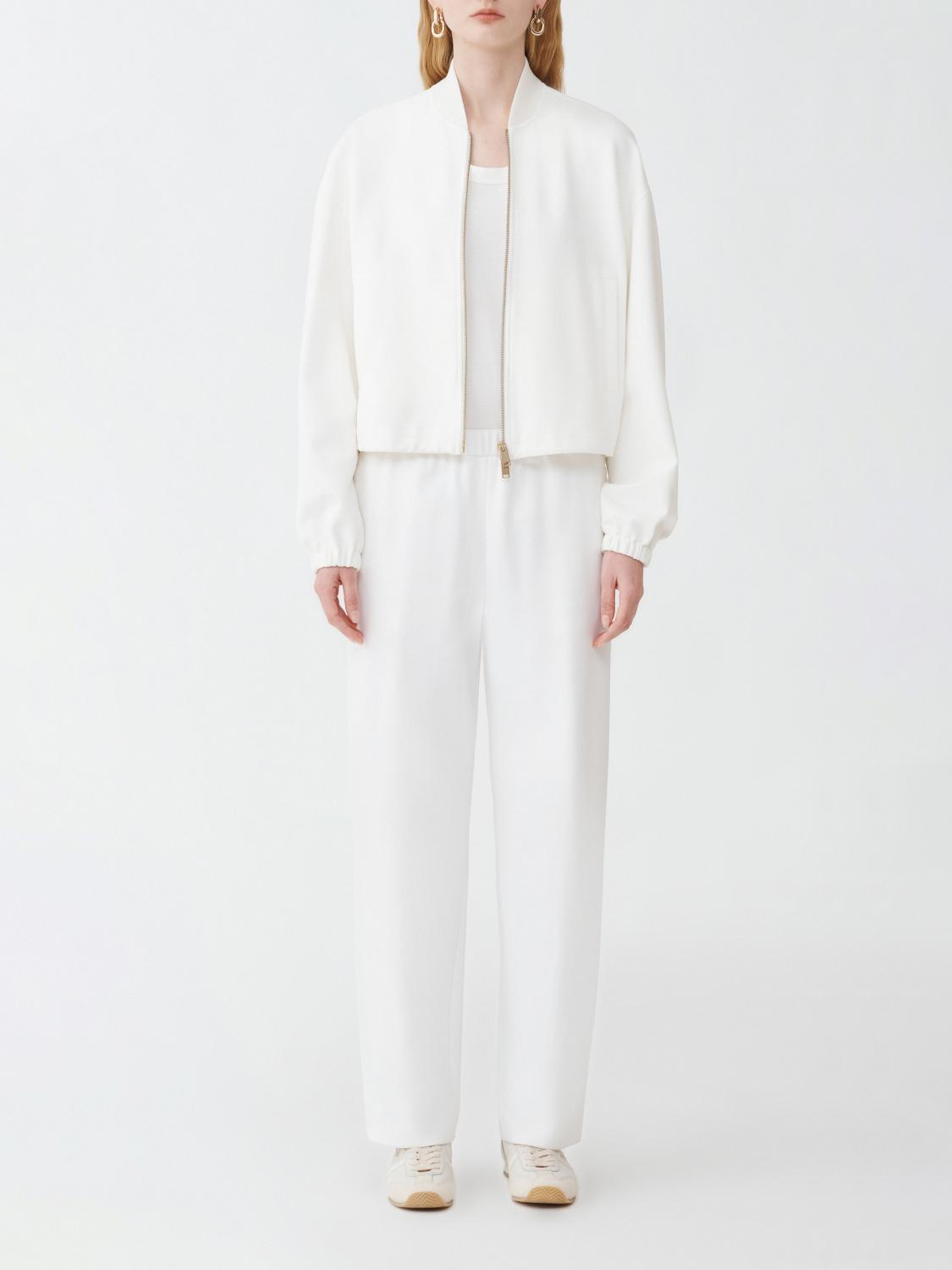 Fabiana Filippi Milano Stitch Jersey Jogging Fit Trousers with Filo Diamante - White