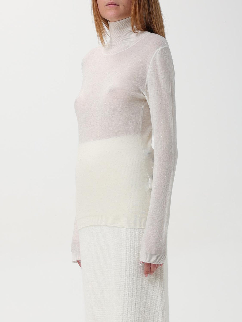 Fabiana Filippi Turtle Neck Slim Fit Sweater - White