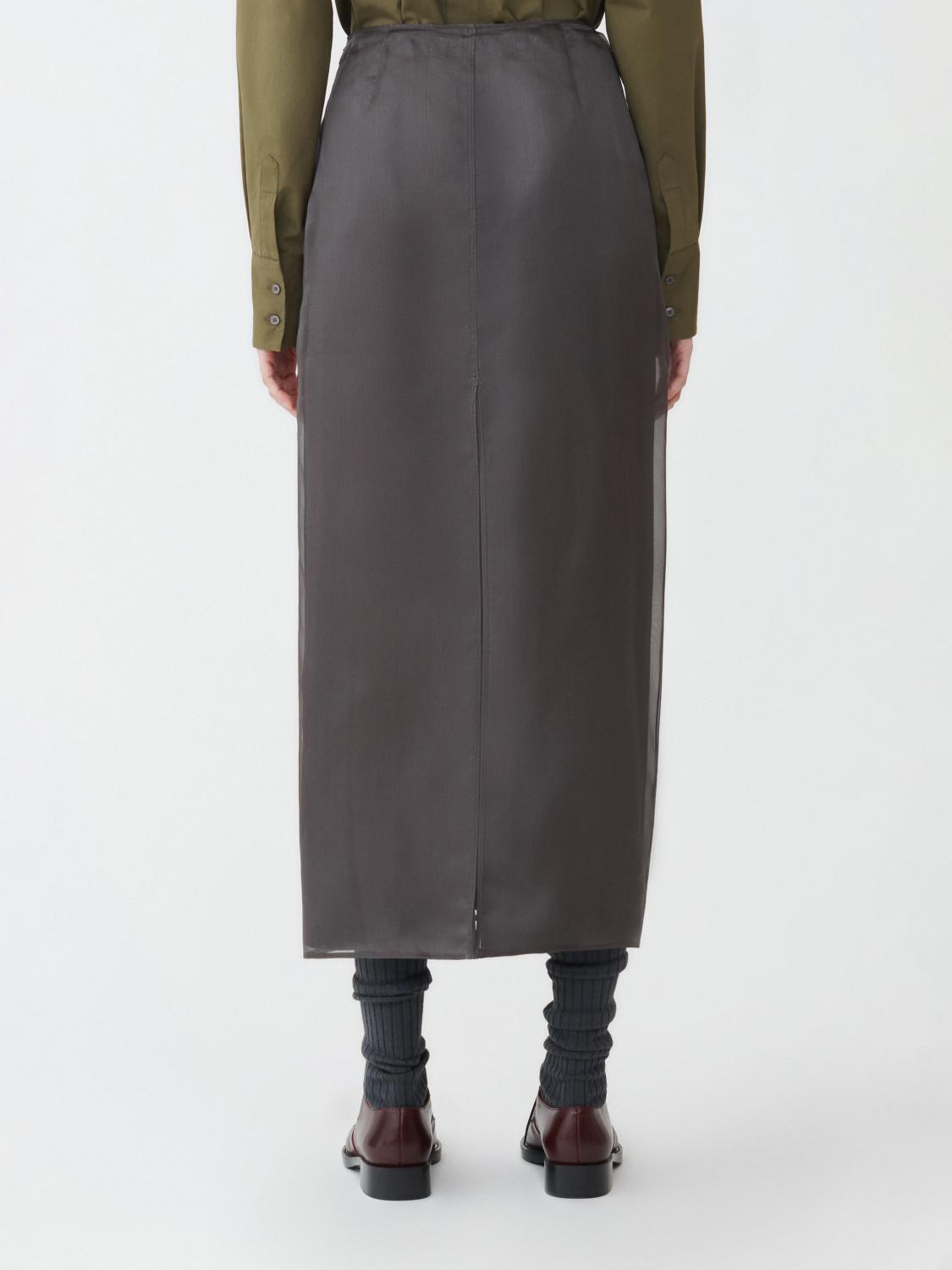 Fabiana Filippi Satin Organza Pencil Skirt - Grey