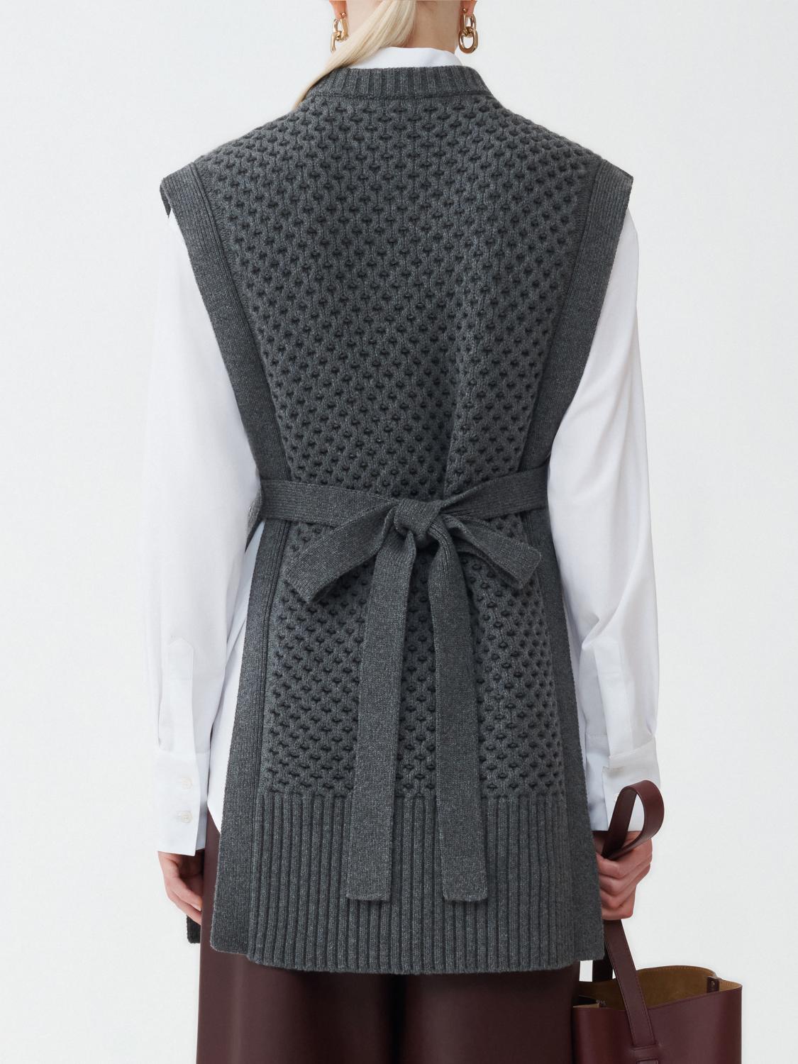 Fabiana Filippi Grid Stitch Vest with Open Side - Gray