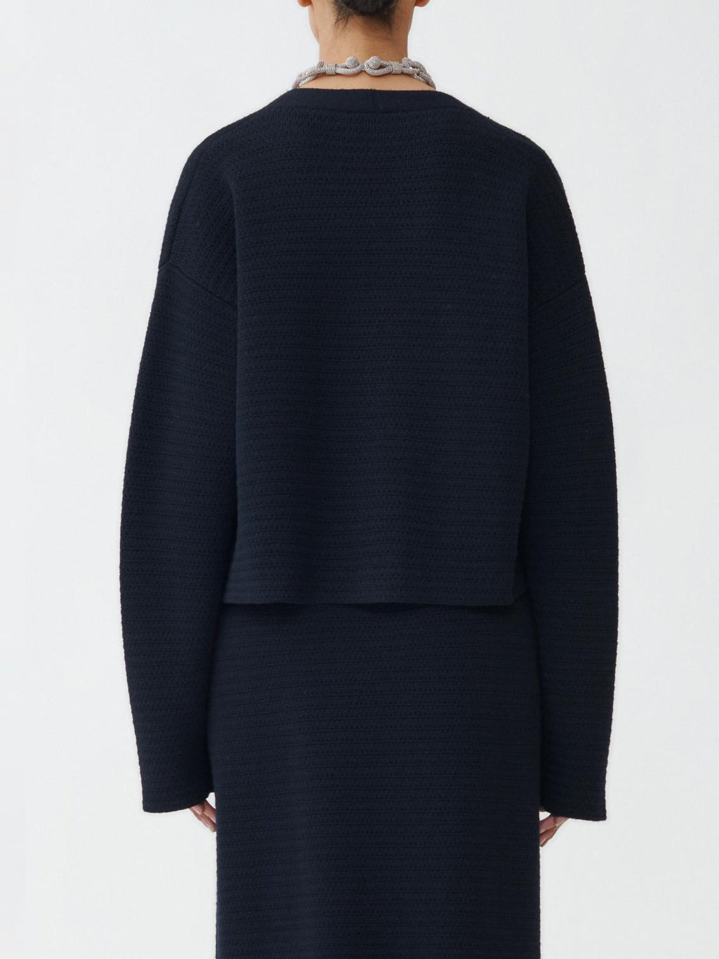 Fabiana Filippi Mat Stitch Cardigan - Navy Blue