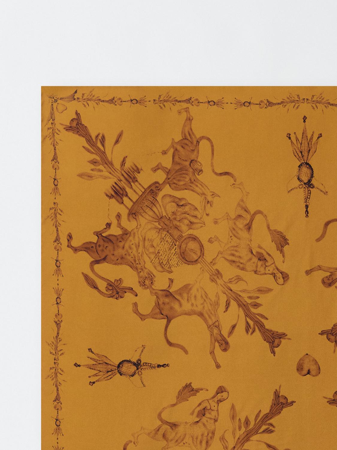 Fabiana Filippi Printed Silk Twill Square Foulard - Tan- Size U