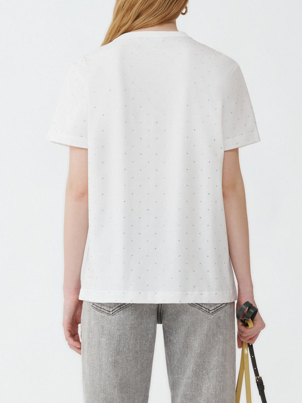 Fabiana Filippi Short Sleeve T-Shirt with Strass - White
