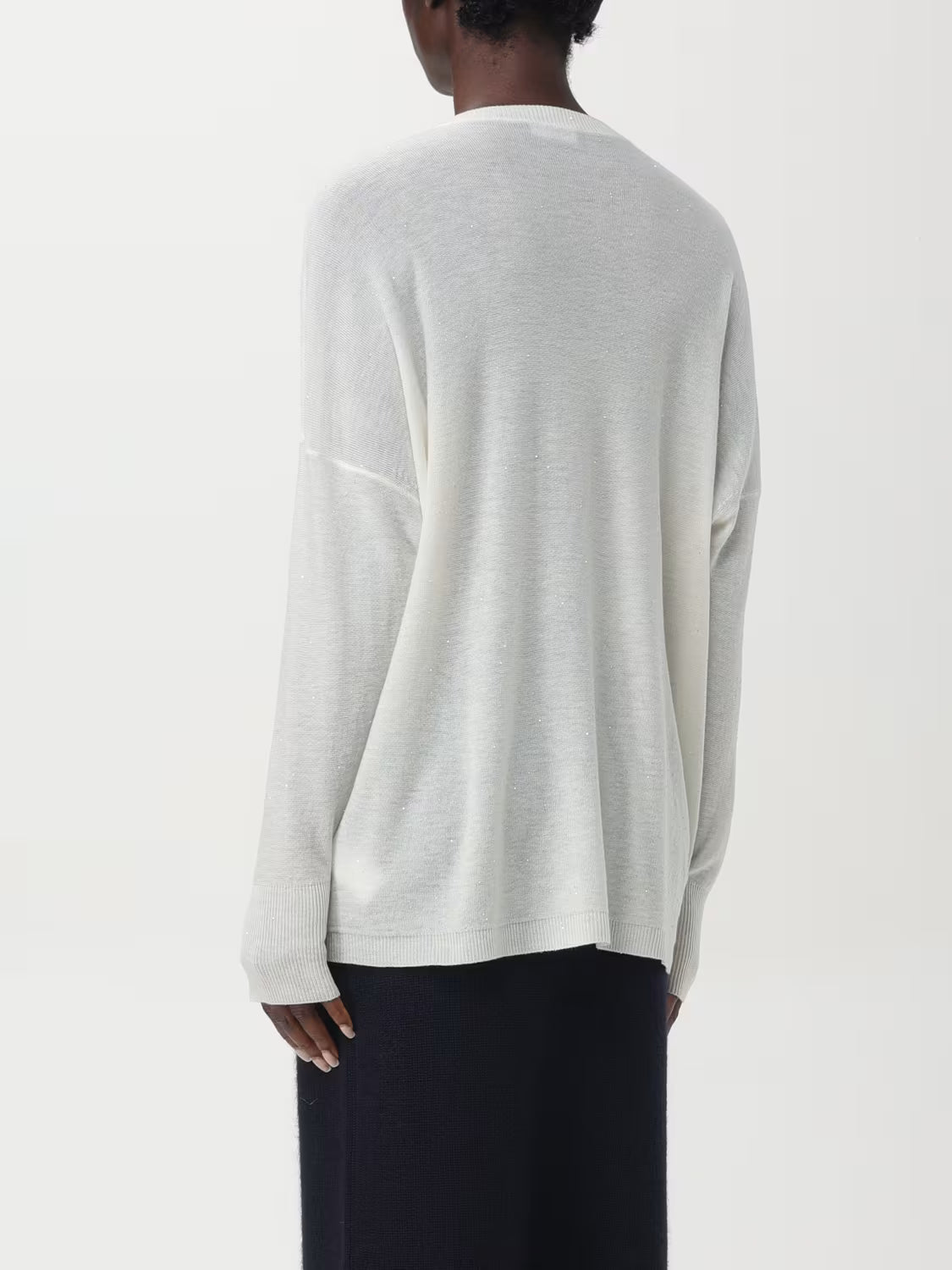 Fabiana Filippi Oversized Crew Neck Sweater - White