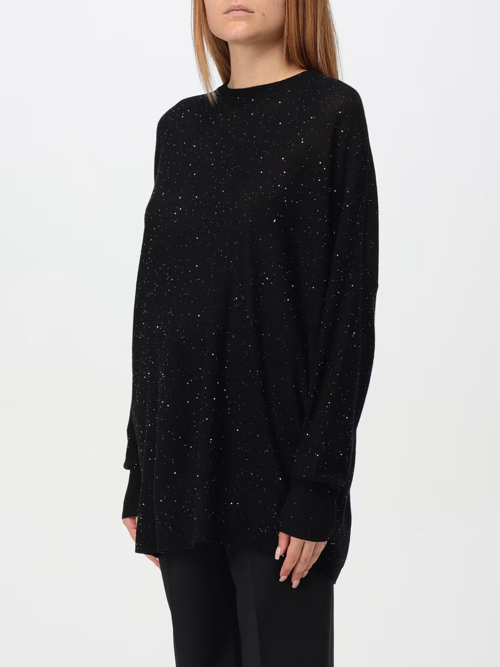 Fabiana Filippi Oversized Crew Neck Sweater - Black