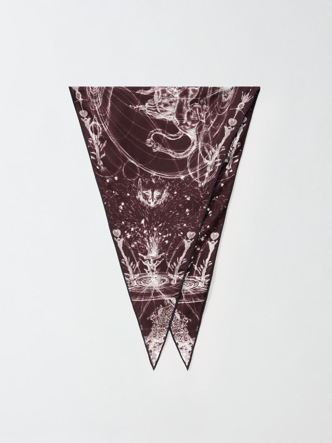 Fabiana Filippi Silk Twill Printed Foulard - Burgundy-Size U