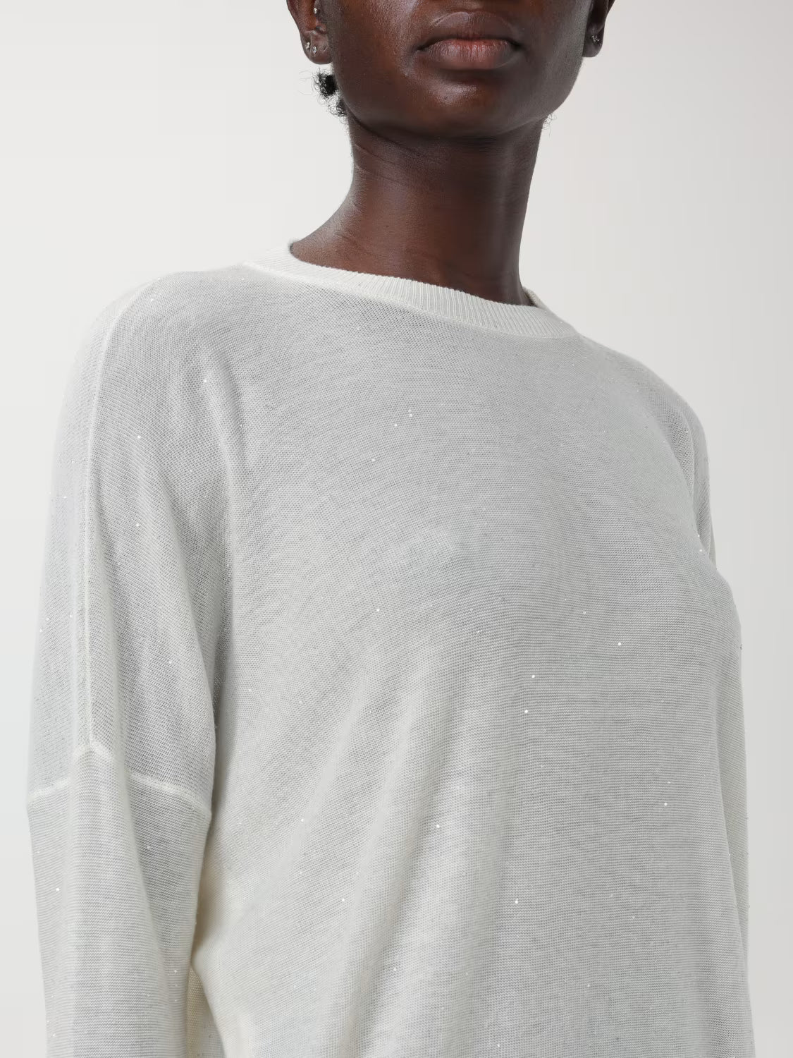 Fabiana Filippi Oversized Crew Neck Sweater - White