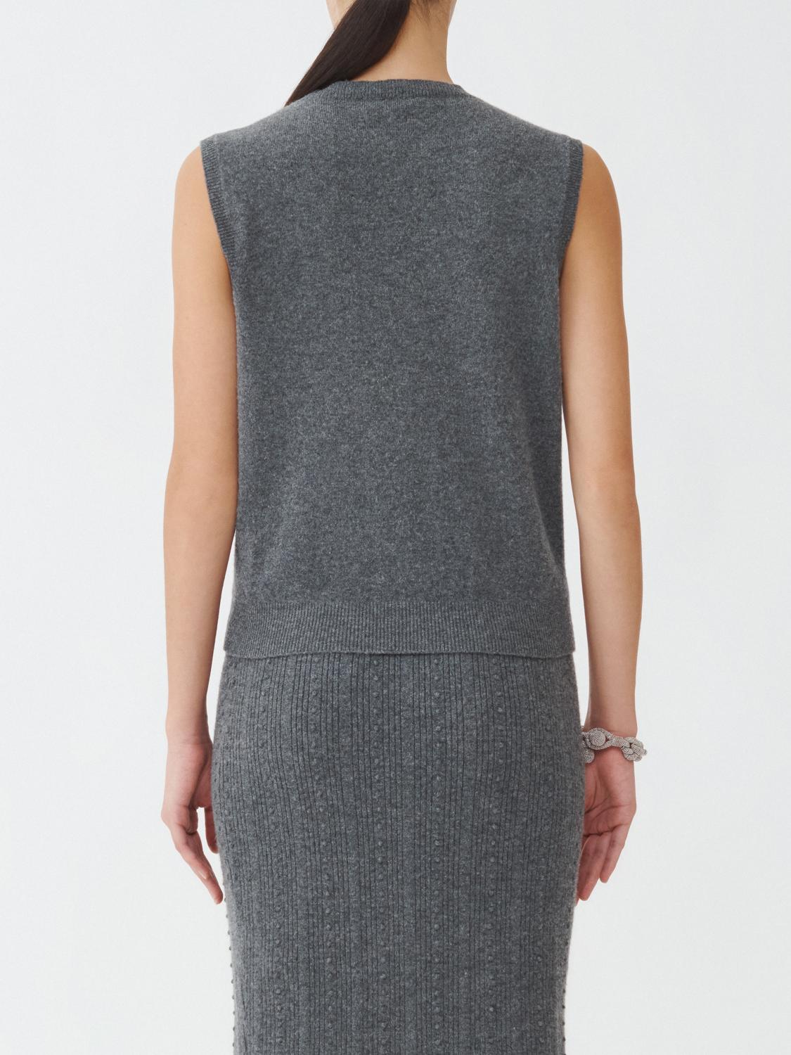 Fabiana Filippi Bubble Stitch Crew Neck Vest - Grey