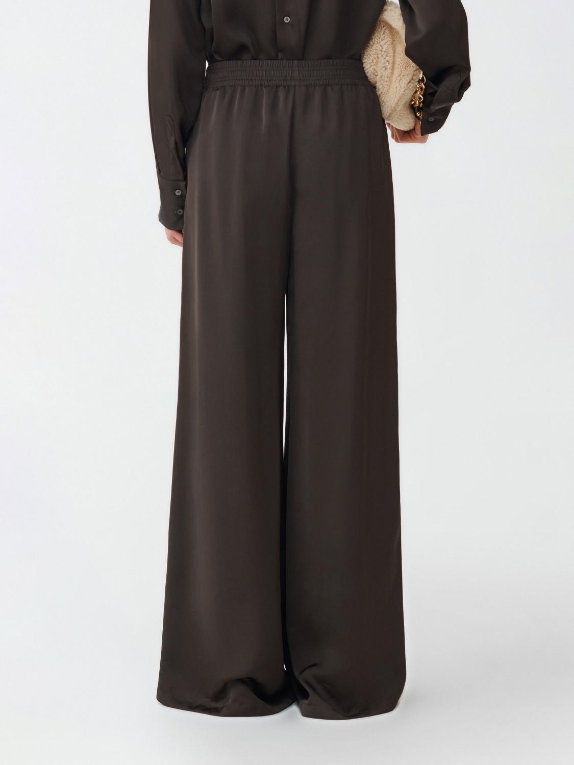 Fabiana Filippi Viscose Satin Wide Leg Trousers - Brown