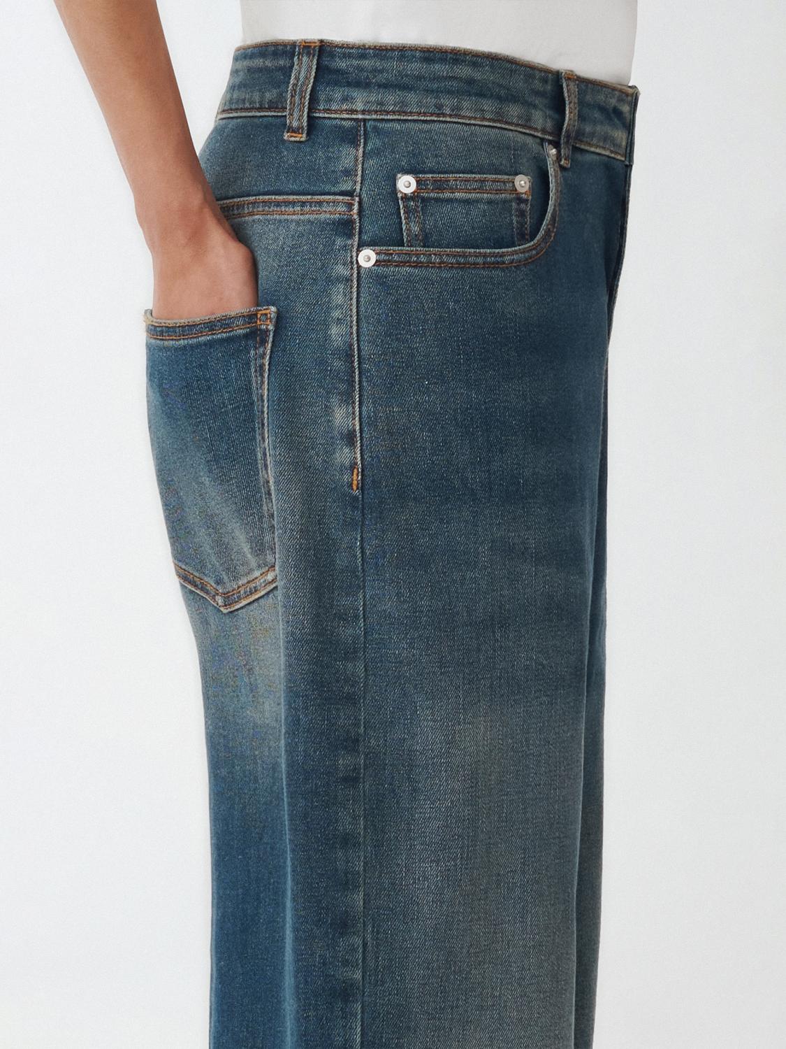 Fabiana Filippi Stretch Denim 5-Pocket Wide Leg Trousers-Blue