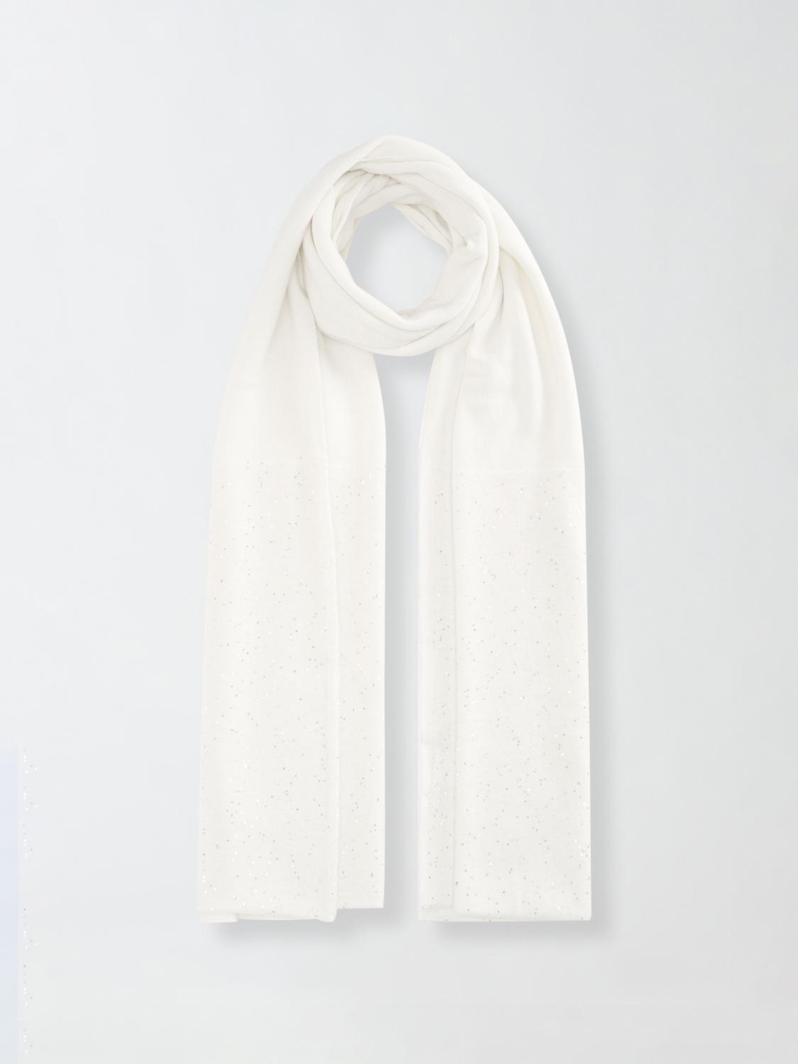 Fabiana Filippi Sequin and Platinum Maxi Scarf - Cream- Size U