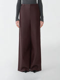 Fabiana Filippi Leather Wide Leg Trousers - Burgundy