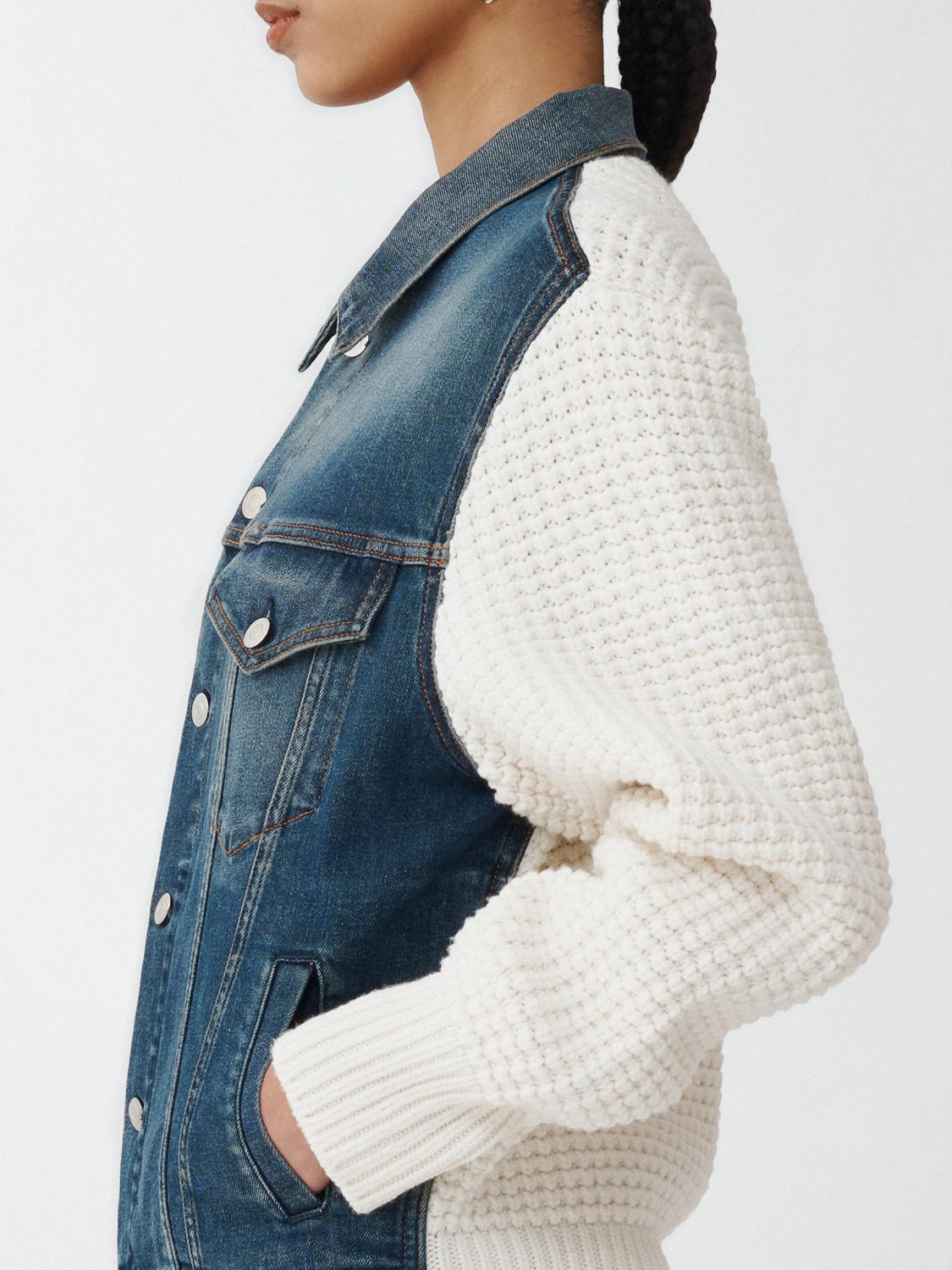 Fabiana Filippi Oversize Indigo Denim Jacket with Knit Detail - Indigo