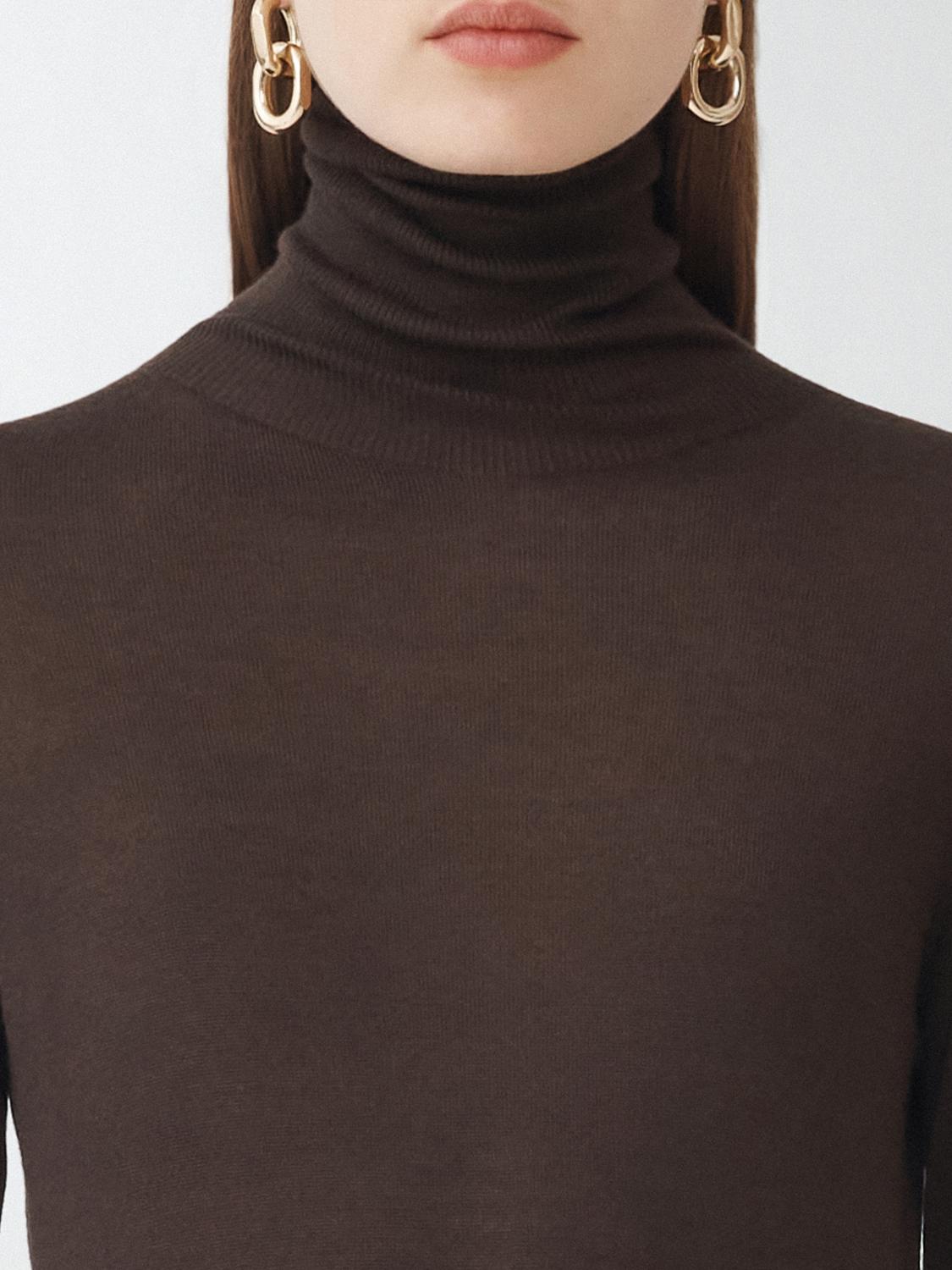 Fabiana Filippi Cashmere-Silk Turtleneck Sweater - Brown