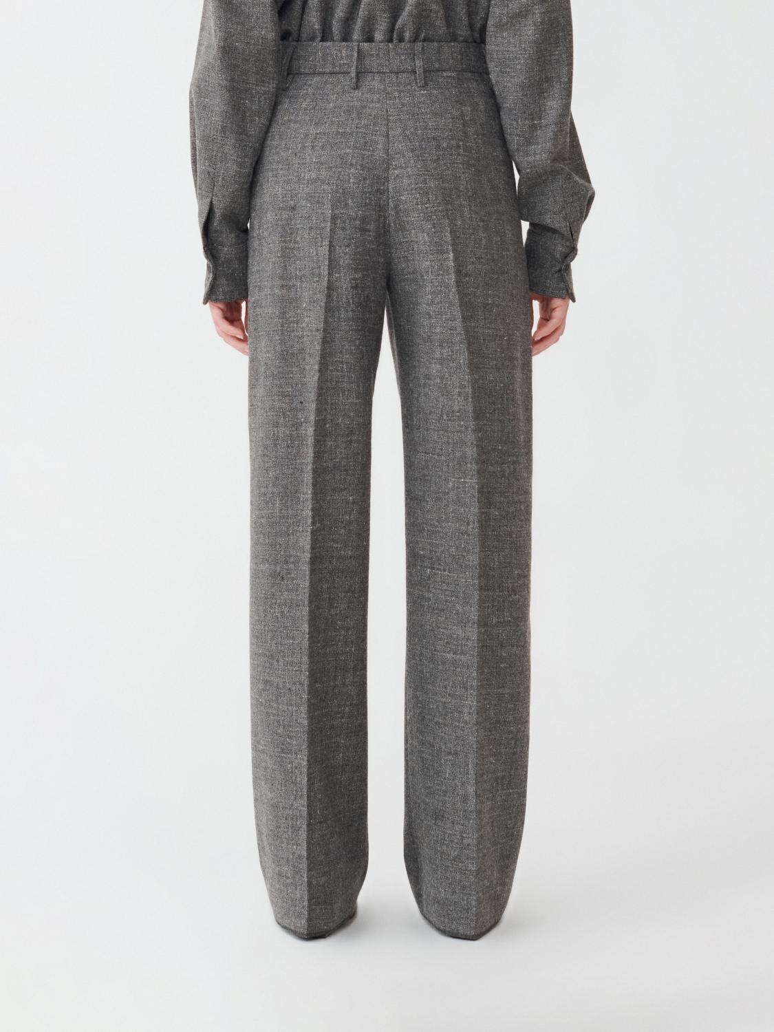 Fabiana Filippi Malfilé Flannel Wide Leg Trousers - Gray