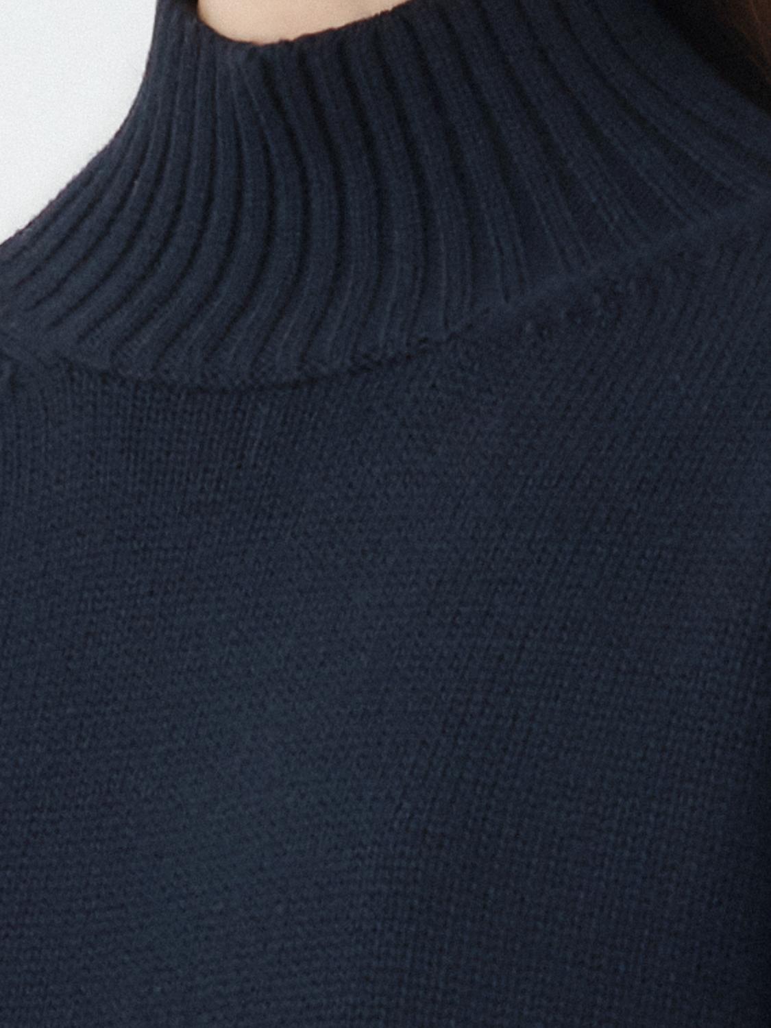 Fabiana Filippi Merino Wool Cropped Turtle Neck Sweater - Blue