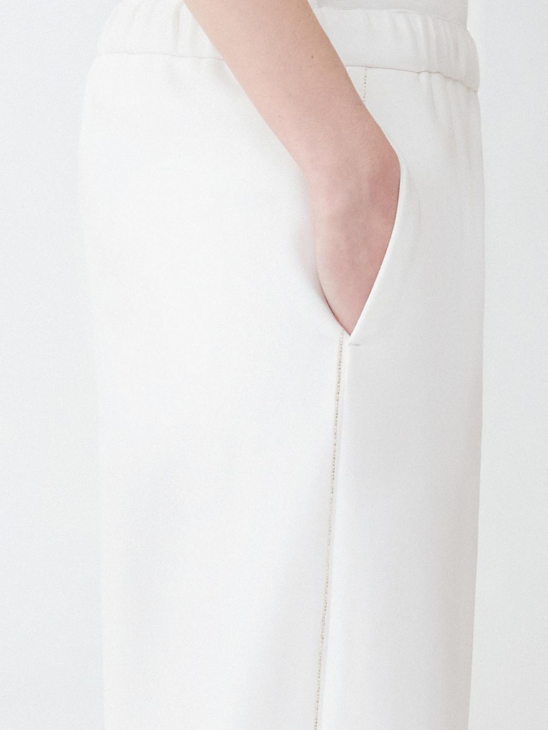Fabiana Filippi Milano Stitch Jersey Jogging Fit Trousers with Filo Diamante - White