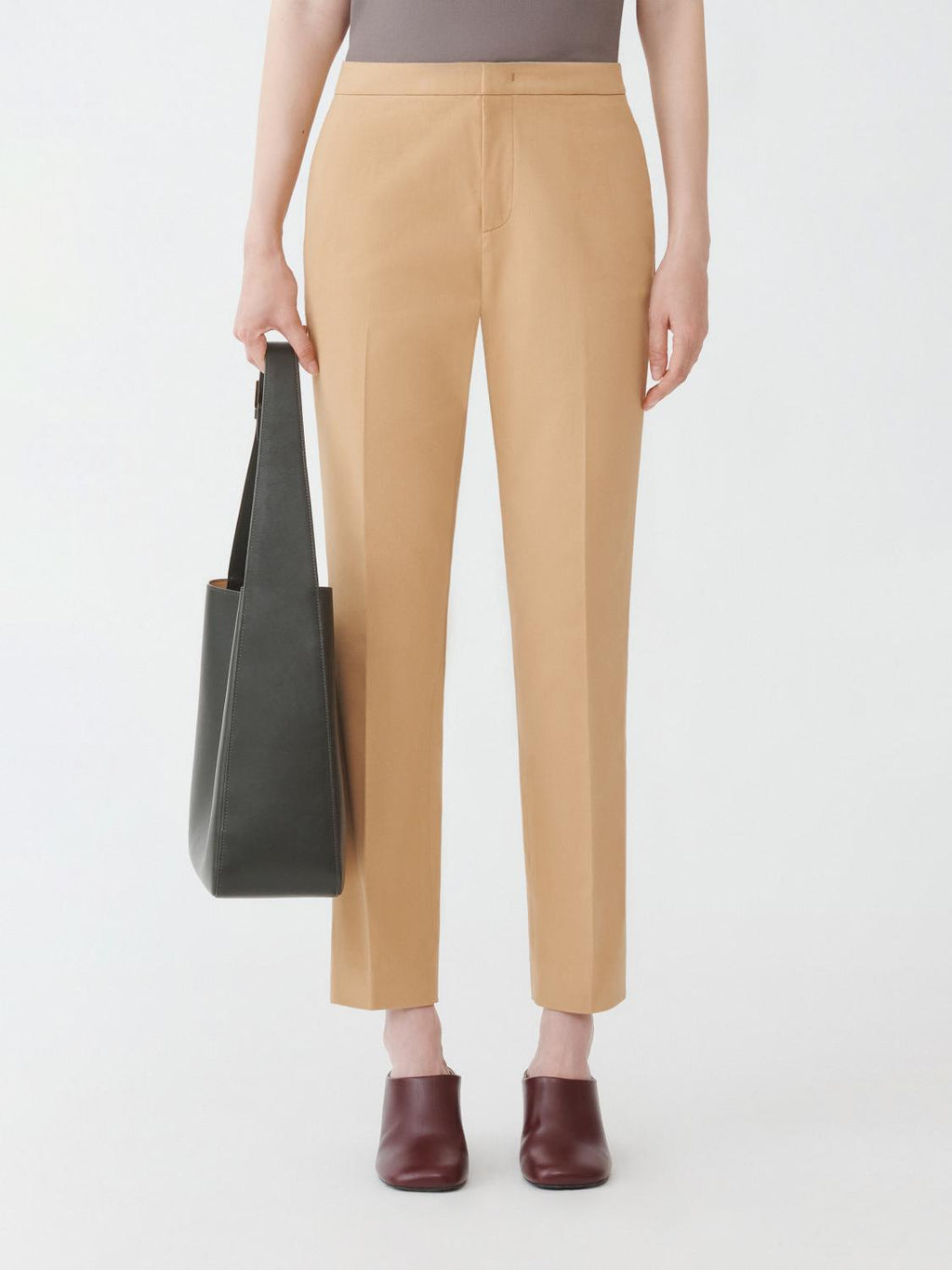 Fabiana Filippi Cotton Gabardine Regular Fit Trousers - Tan