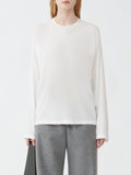 Fabiana Filippi Sablé Long Sleeve Top with Sequin Mock Collar - White
