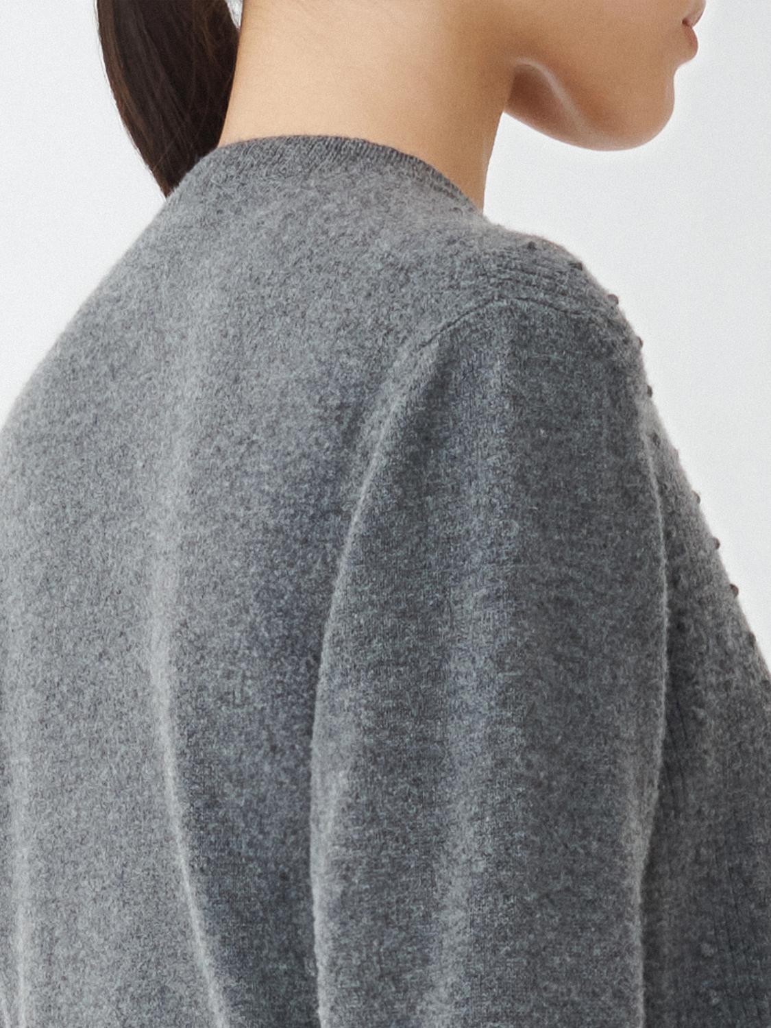 Fabiana Filippi Bubble Stitch Slim Fit Cardigan - Grey