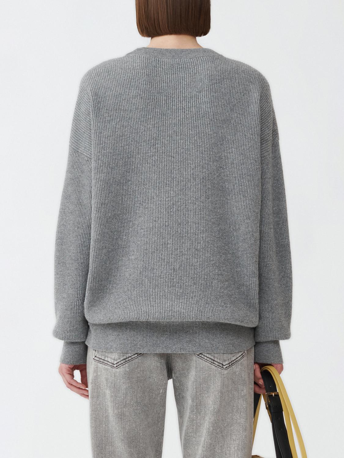 Fabiana Filippi Lurex Platinum English Rib Crew Neck Sweater - Grey