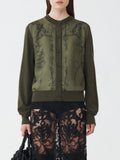 Fabiana Filippi Platinum Yarn Cardigan with Fabula Mundi Printed Front - Green