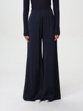 Fabiana Filippi Viscose Satin Wide Leg Trousers - Blue