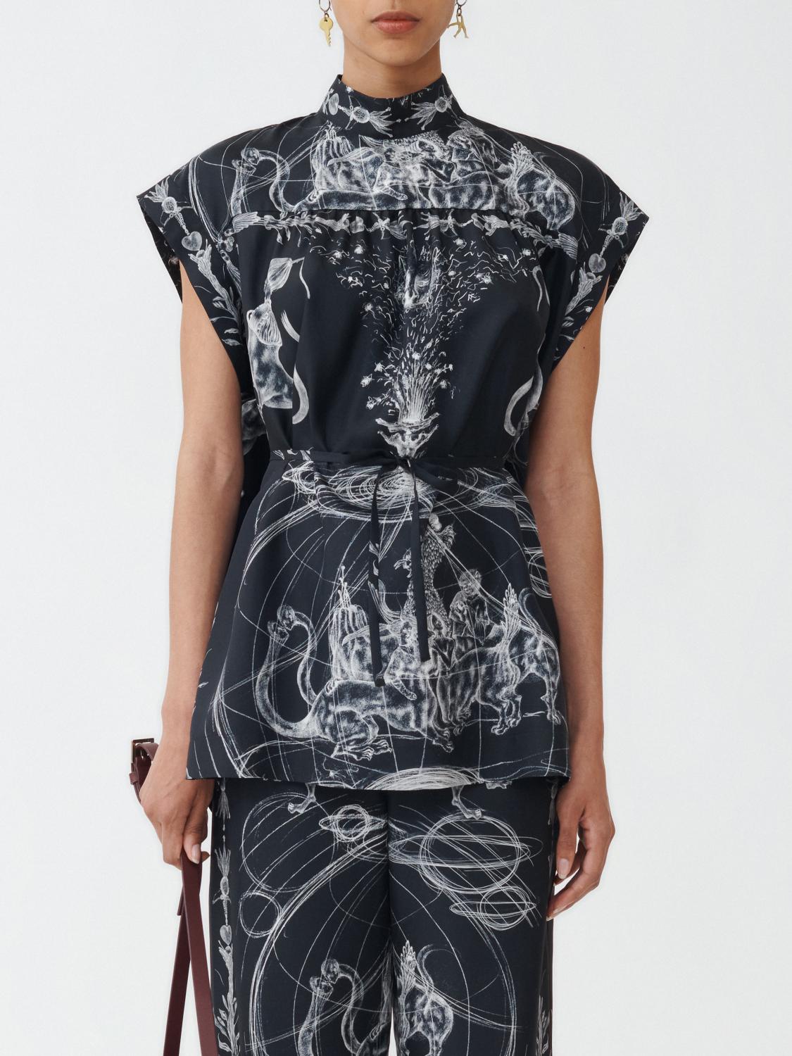 Fabiana Filippi Sleeveless Top with Front Puckering - Blue